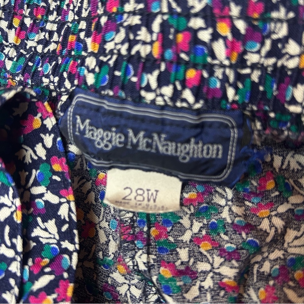 Vintage Maggie McNaughton Floral Culotte Shorts Blue Multicolor 28W - Picture 7 of 10